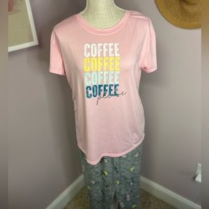 Women’s small pajamas set. Top is short sleeve and the pants are lightweight.